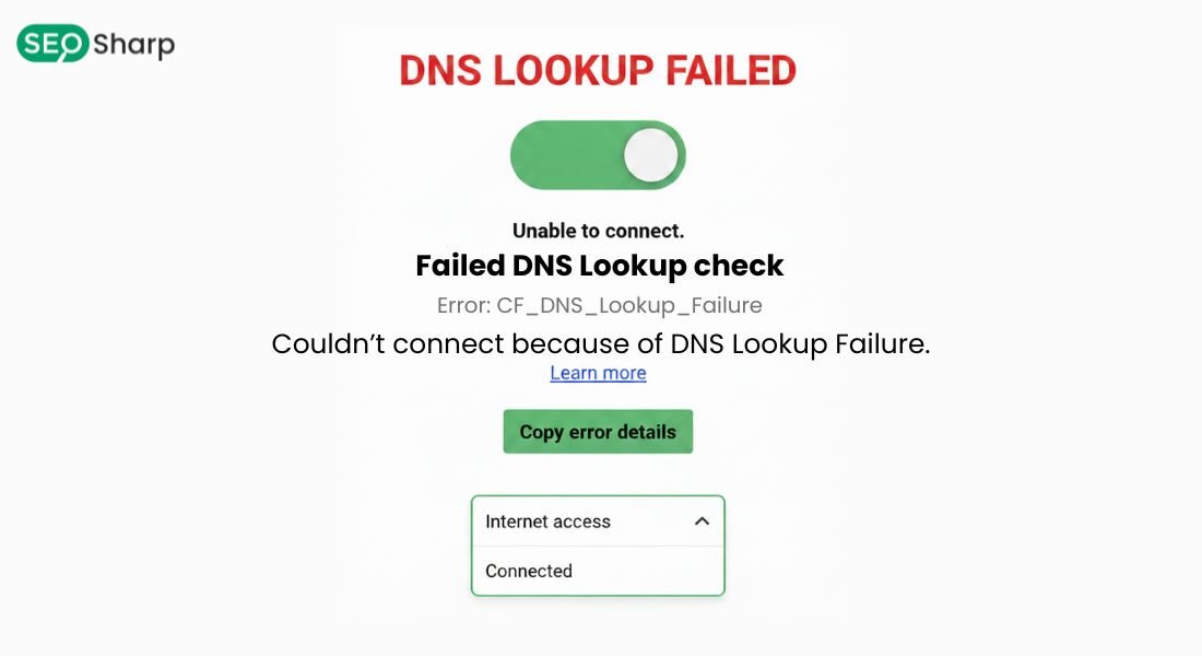 DNS Lookup Failed