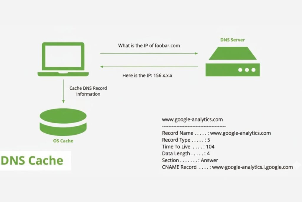 DNS Lookup Flow Diagram Labelled